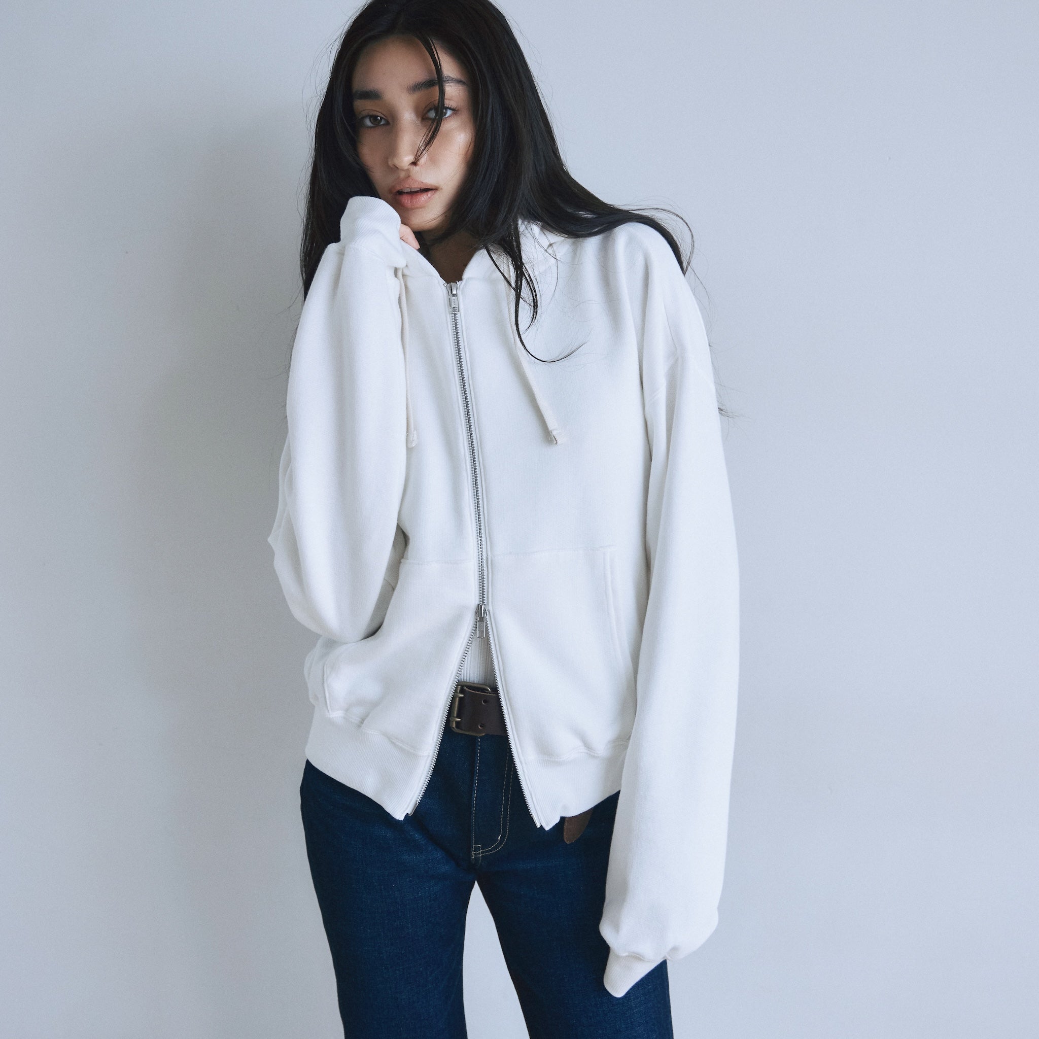 Light Cotton Sweat Zip フーディー