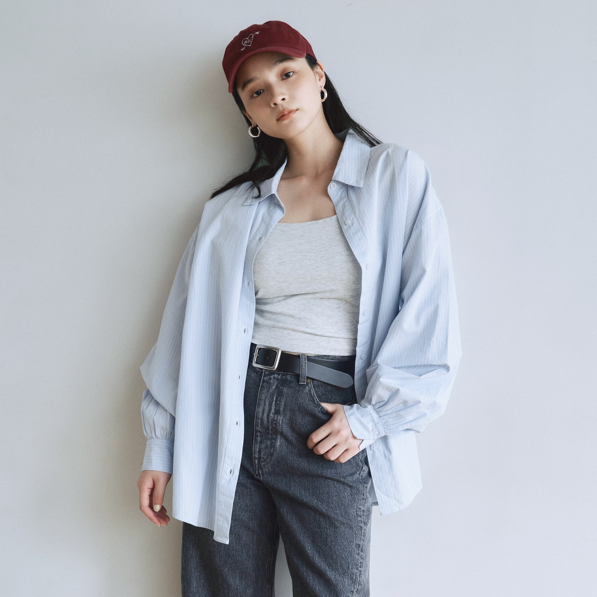 ECO FABRICマルチストライプルーズシャツ