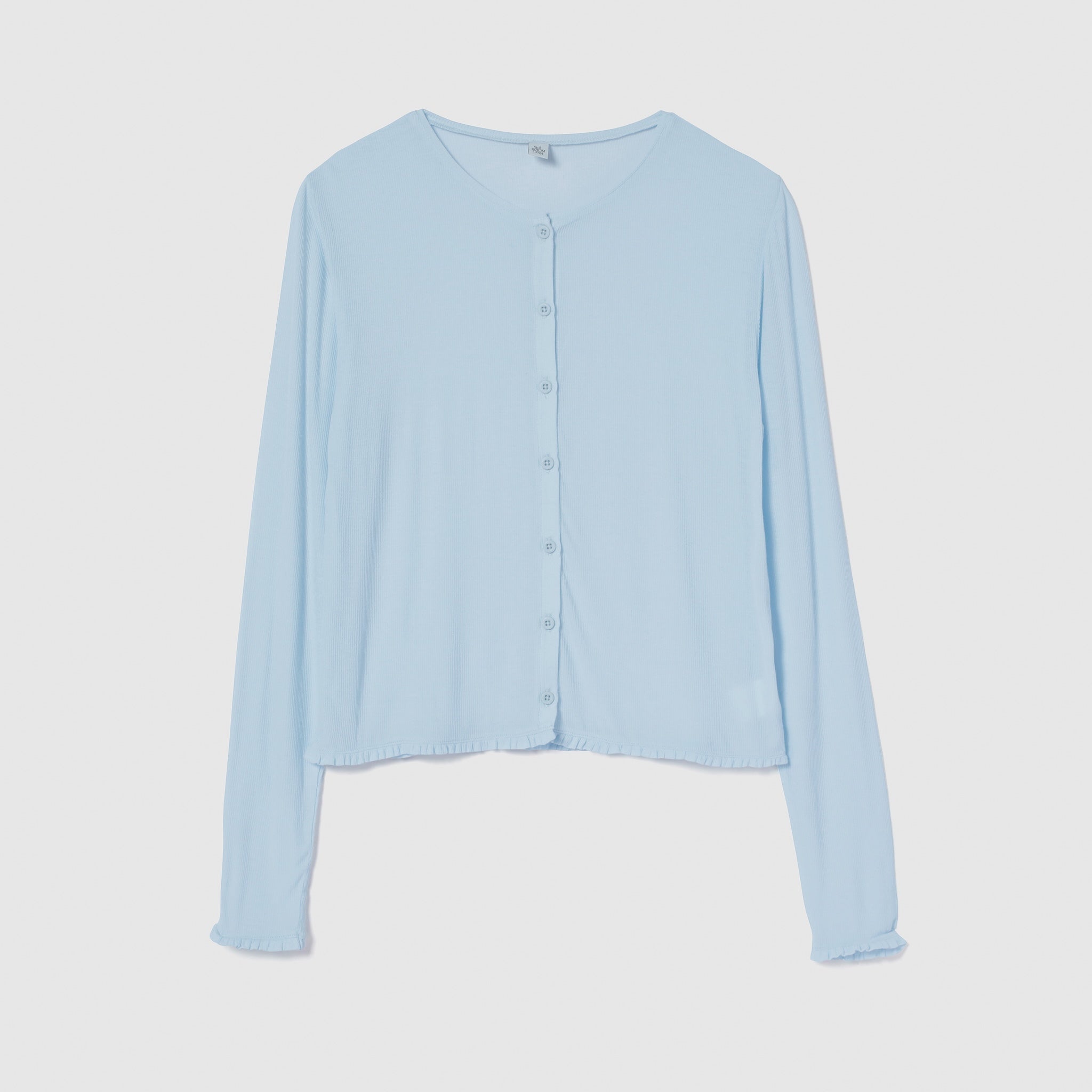 Sheer RIB Frillカーディガン