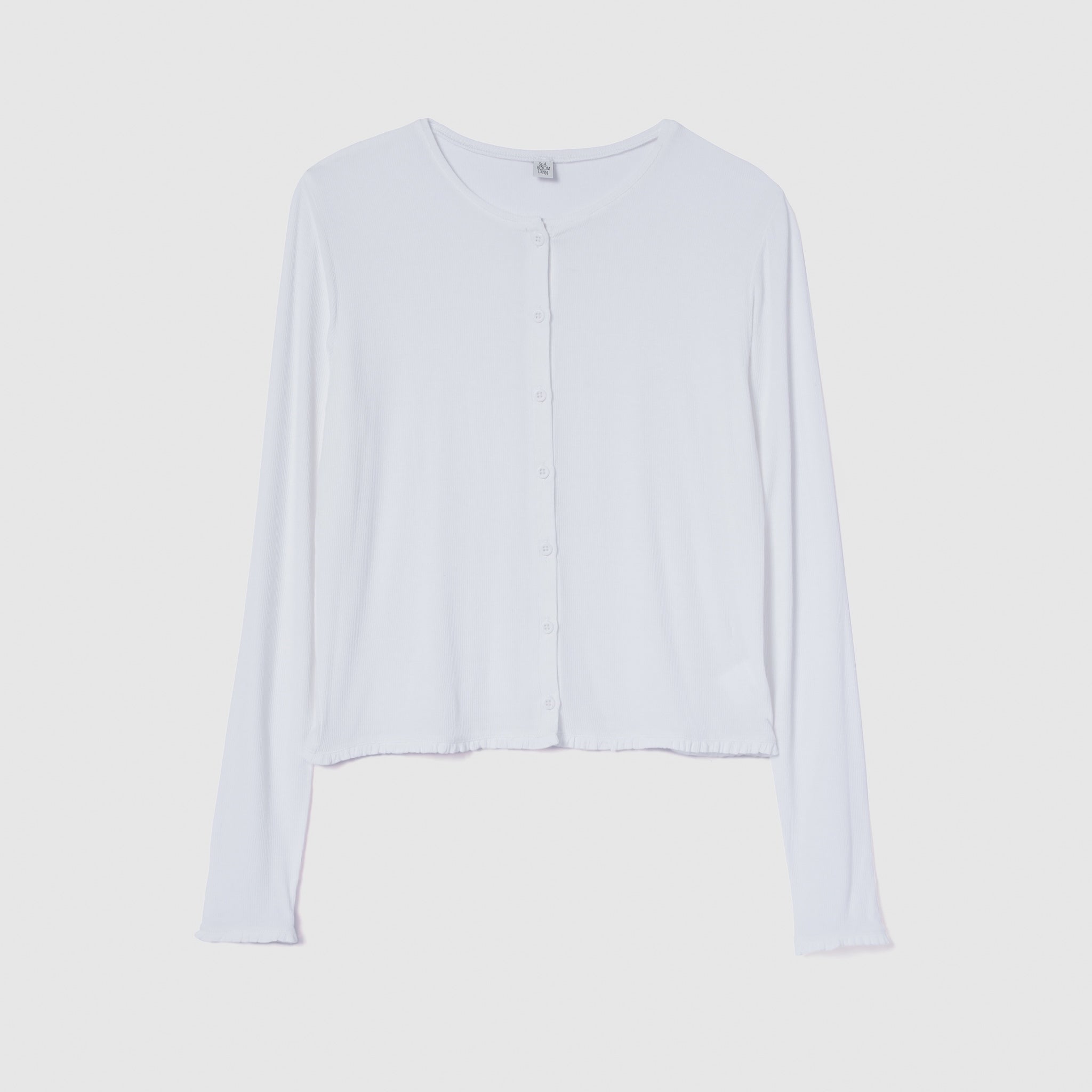 Sheer RIB Frillカーディガン
