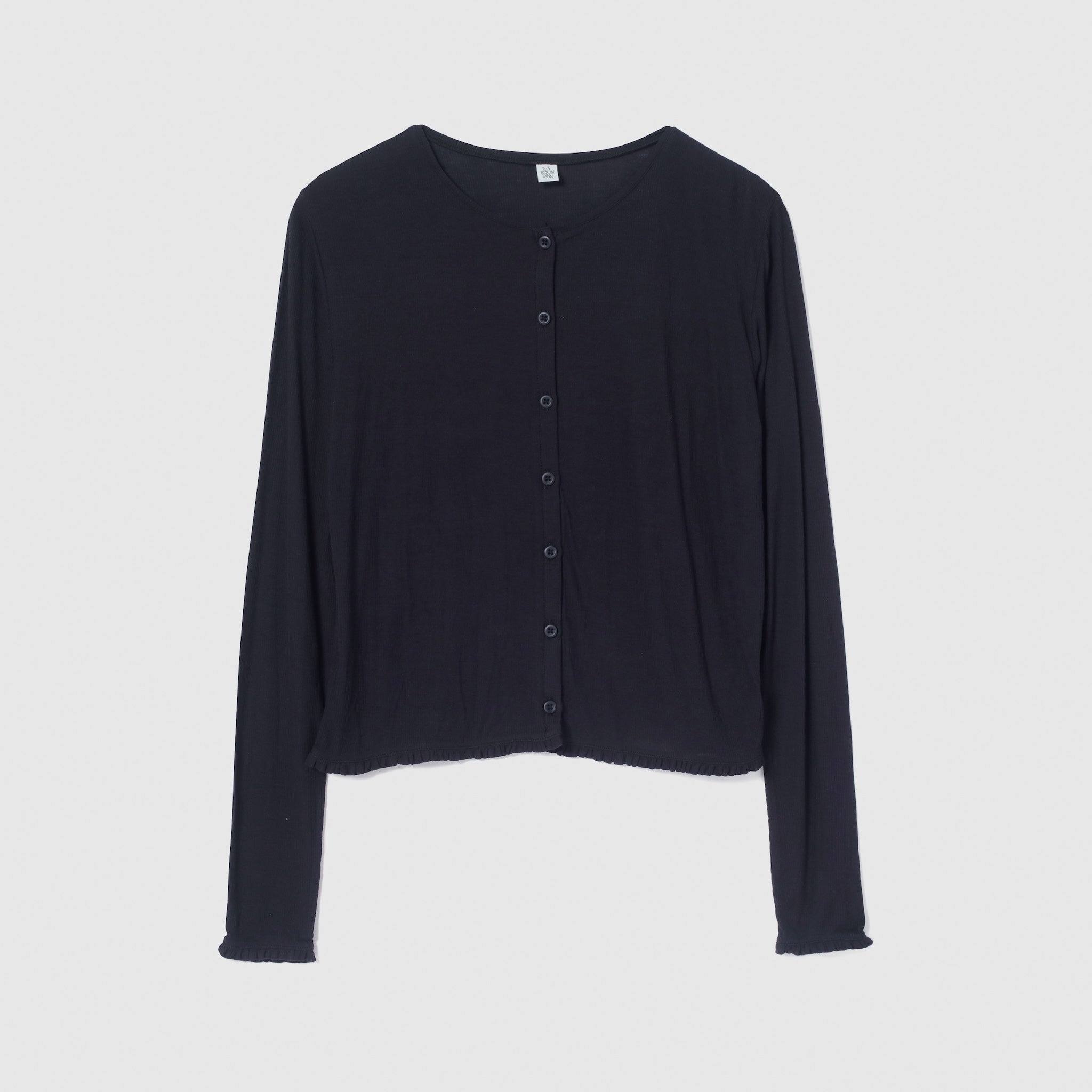 Sheer RIB Frillカーディガン