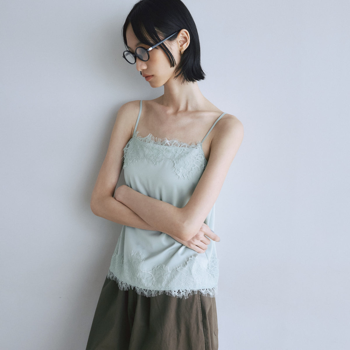 Padded Lacy Satin Camisole