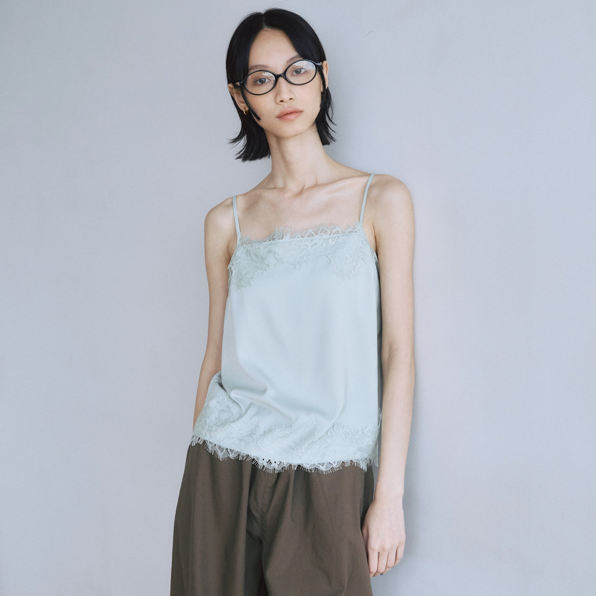 Padded Lacy Satin Camisole