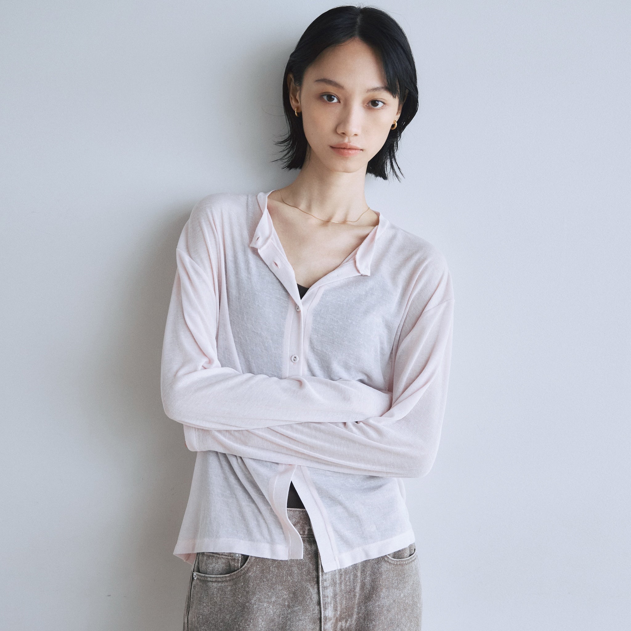 sheer cut cardigan