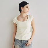 Old Cotton U-neck Top