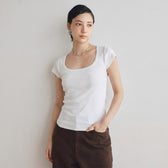 Old Cotton U-neck Top