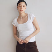 Old Cotton U-neck Top