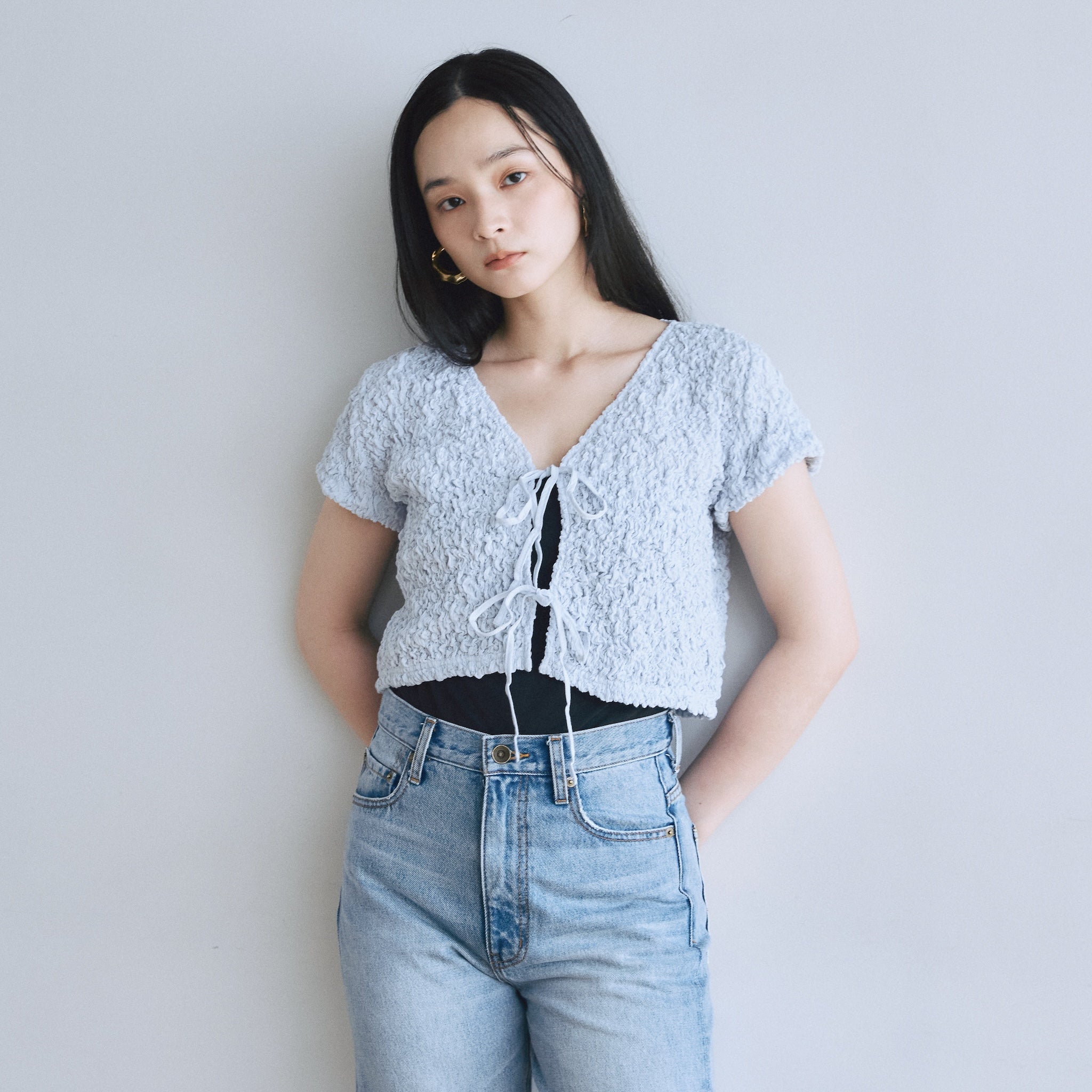 Smocking Ribbon Cardigan