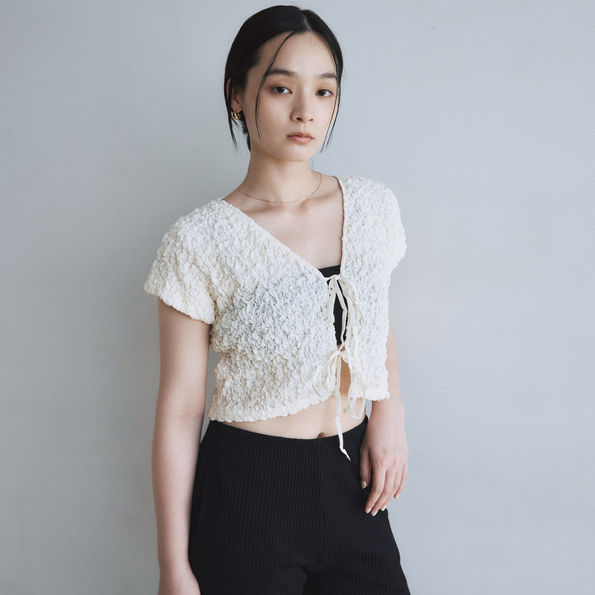 Smocking Ribbon Cardigan