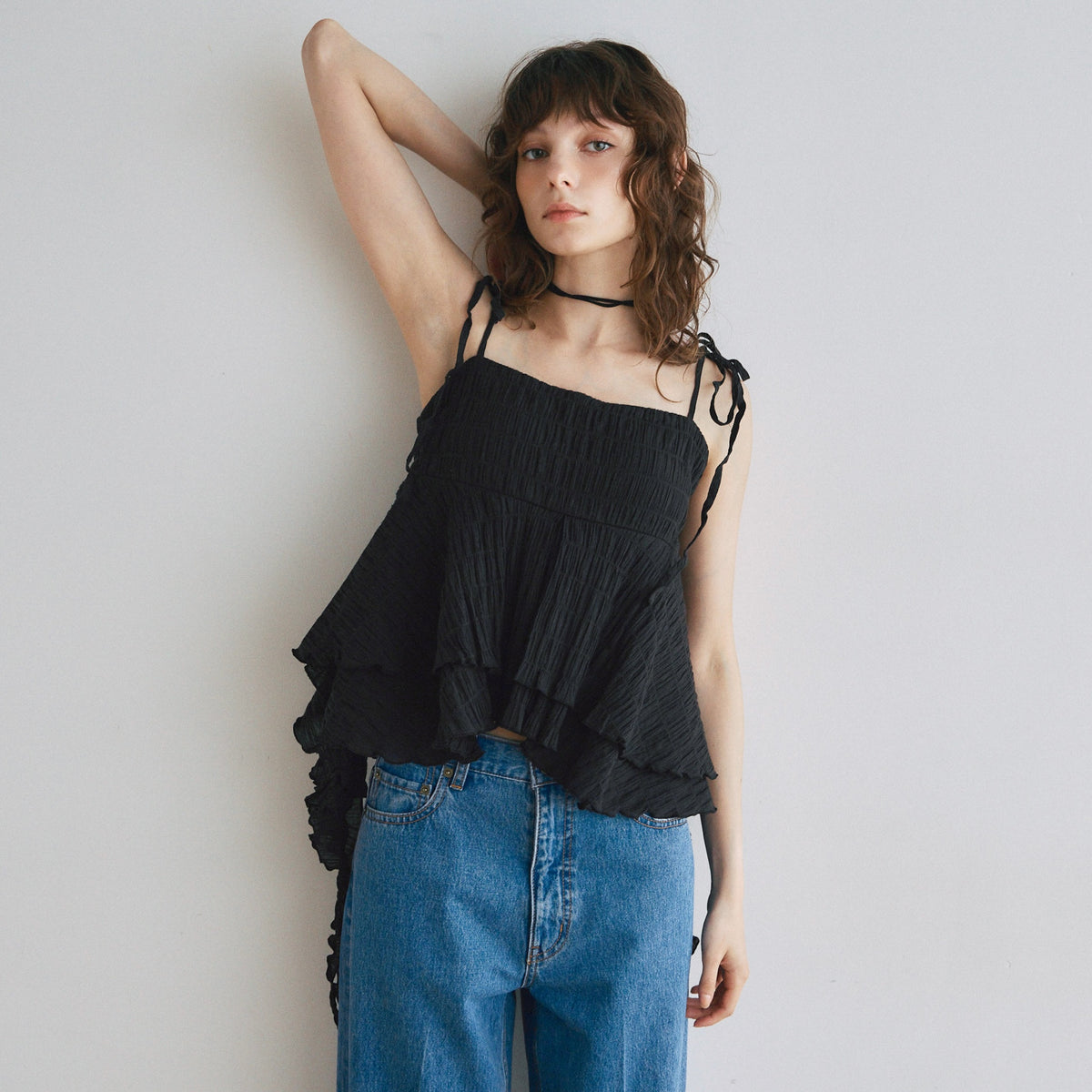Padded Hang Fin Frill Camisole