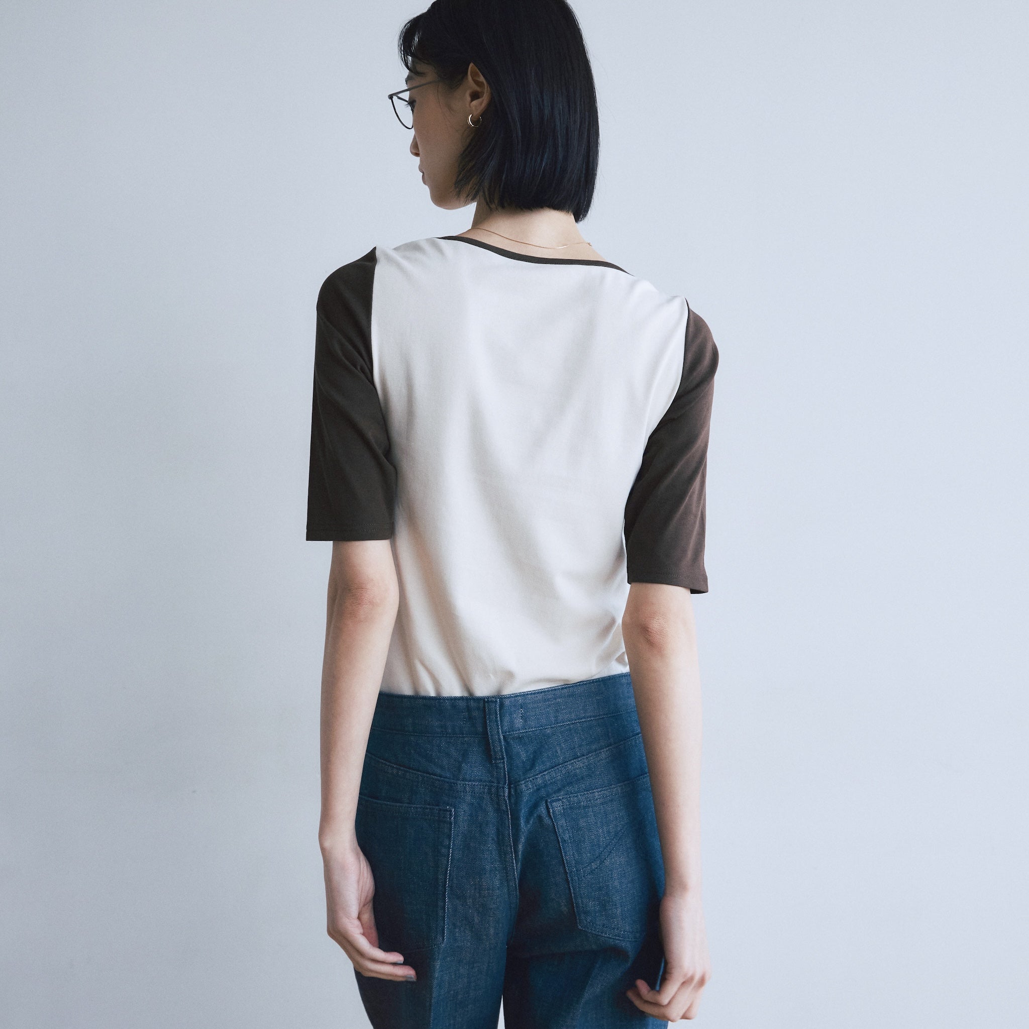 ボートネックラグランTシャツ