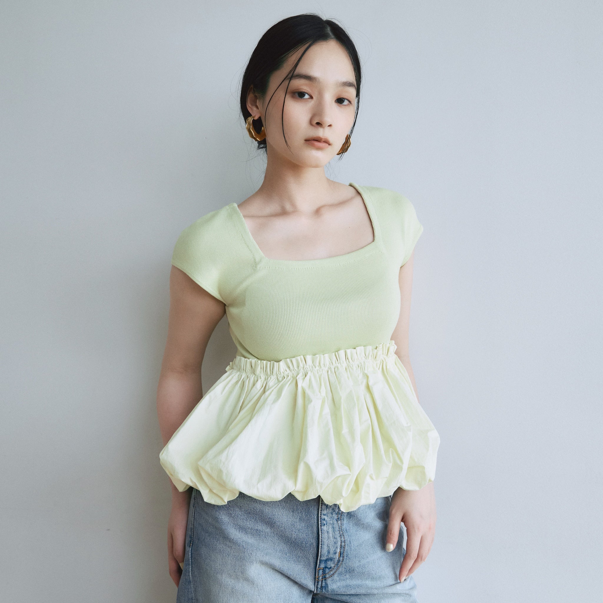French Sleeve Knit Docking Top