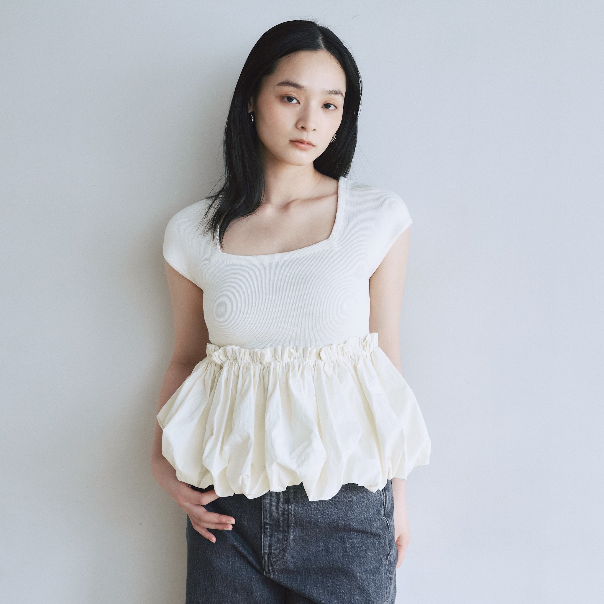 French Sleeve Knit Docking Top