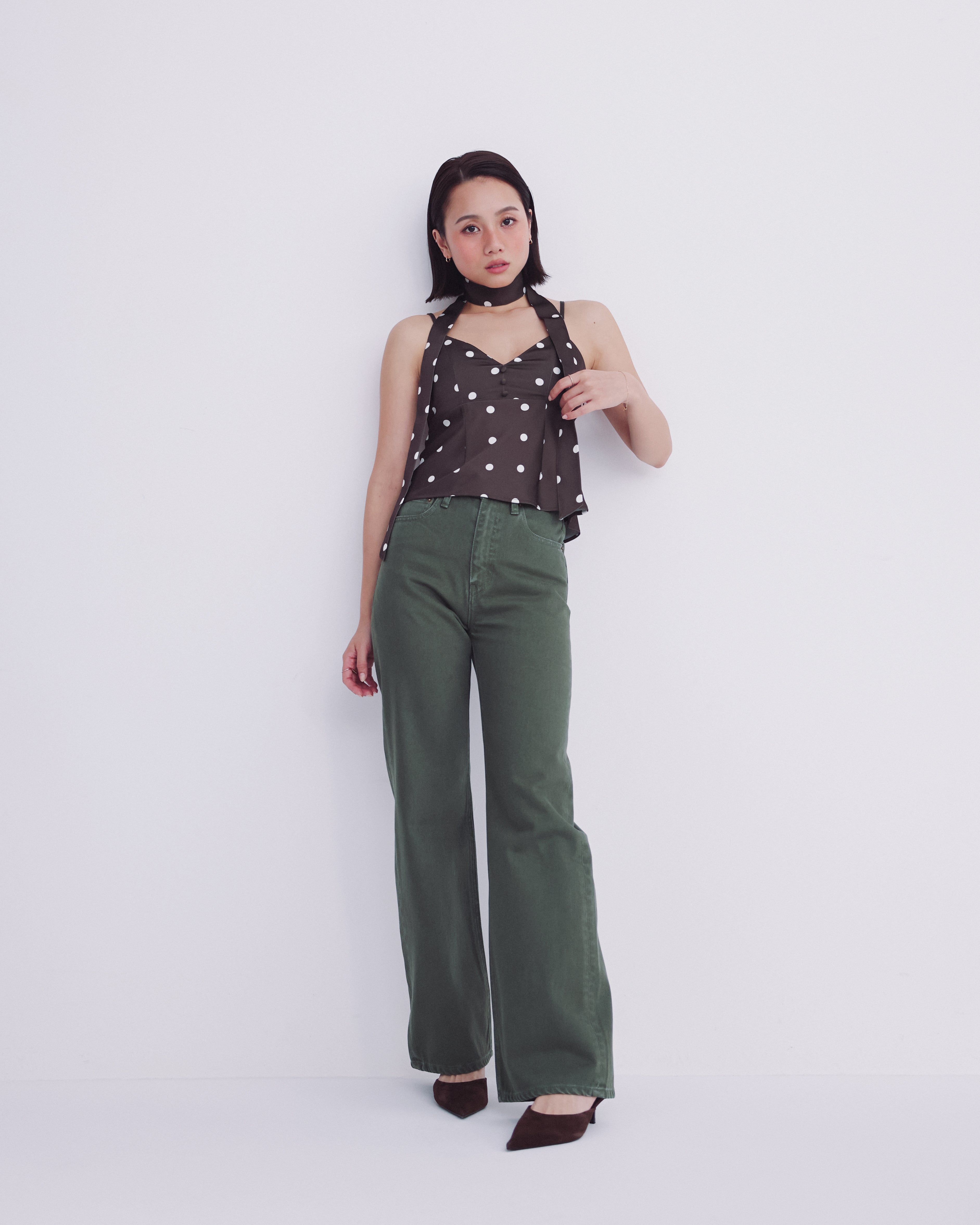 collab パッドin スキニースカーフサテンCAMI
