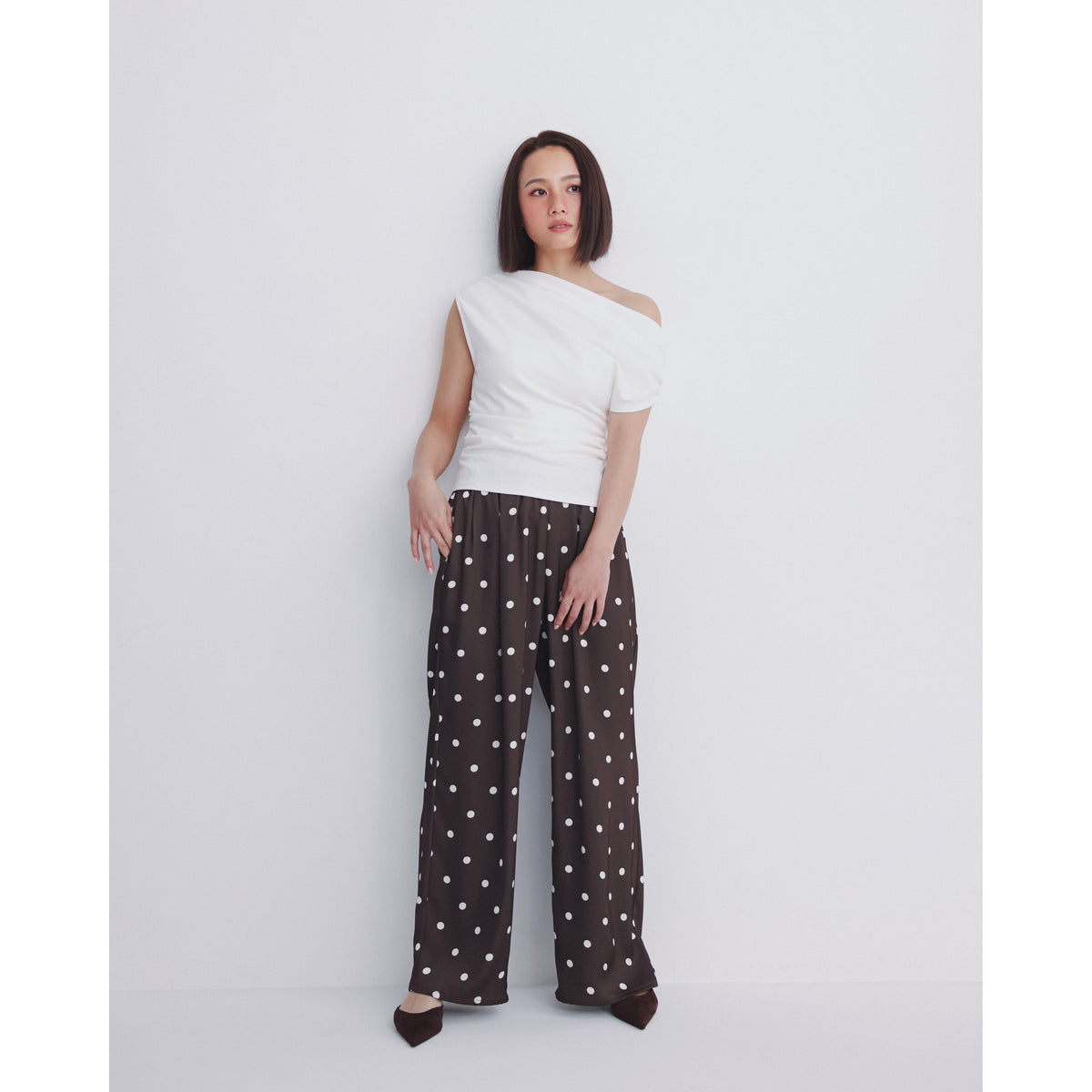 collab Relax Satin Wide-Leg Pants