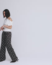 collab Relax Satin Wide-Leg Pants