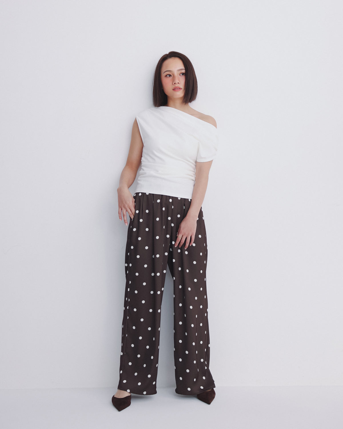 collab Asymmetry Drape Top