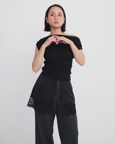 collab Asymmetry Drape Top