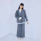 PinstripeフリルWジャケット