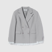 PinstripeフリルWジャケット