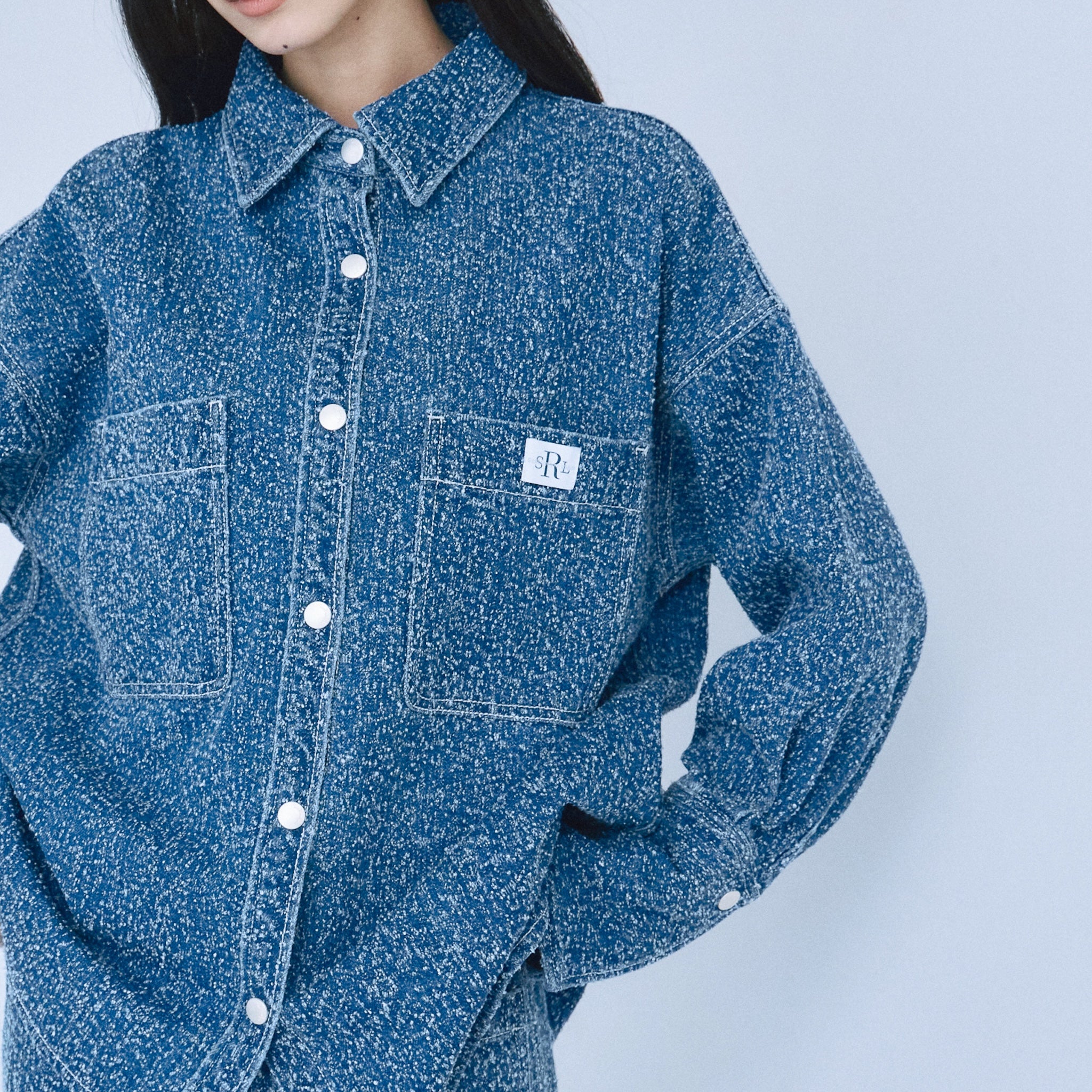 Needle punch material shirt jacket