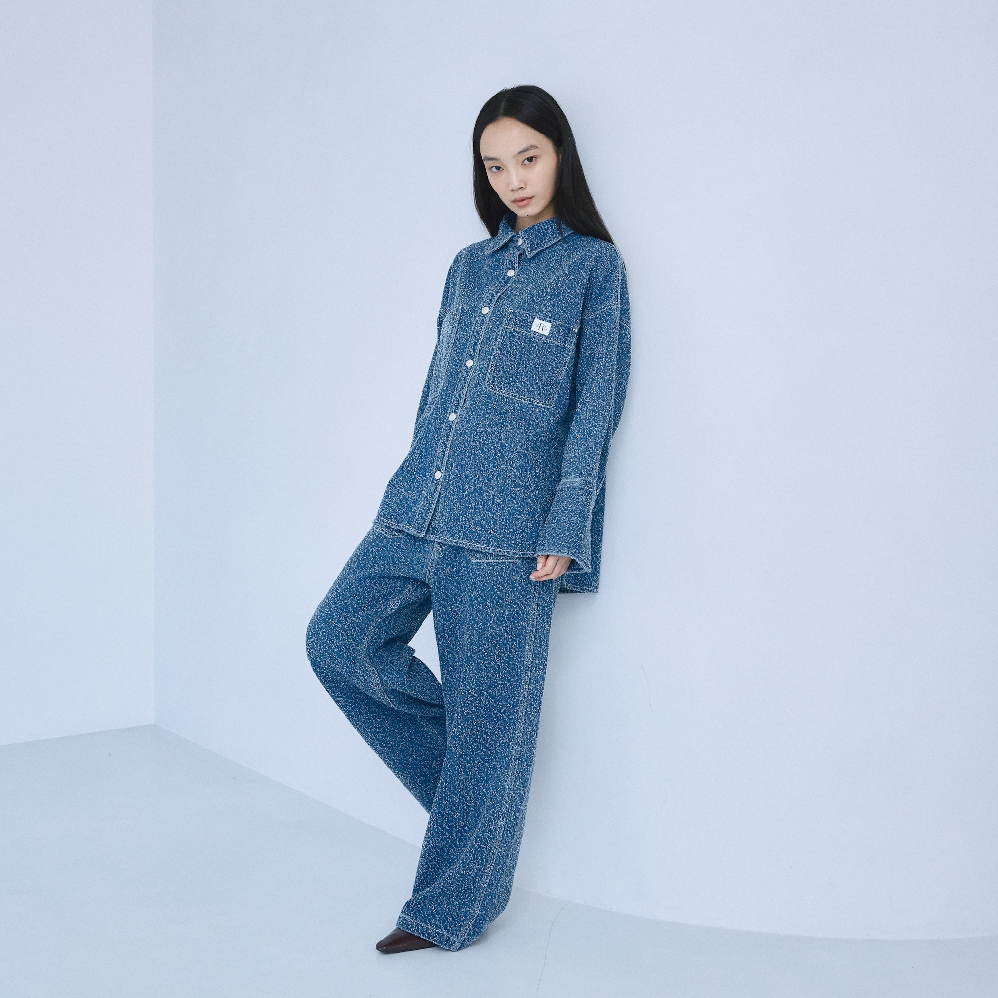 Needle punch material shirt jacket