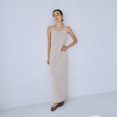 Gingham Check Eyeliner Knit Dress
