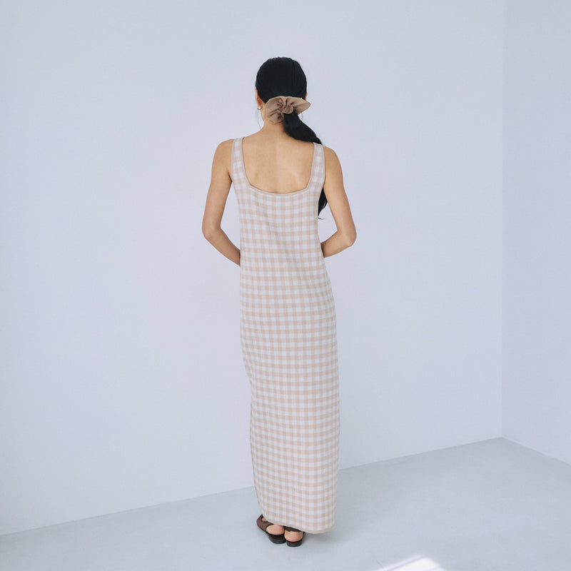 Gingham Check Eyeliner Knit Dress
