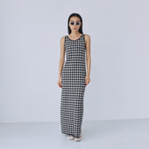 Gingham Check Eyeliner Knit Dress