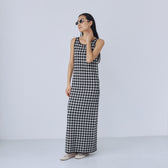 Gingham Check Eyeliner Knit Dress