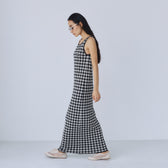 Gingham Check Eyeliner Knit Dress
