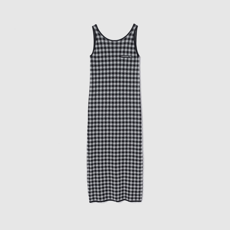Gingham Check Eyeliner Knit Dress