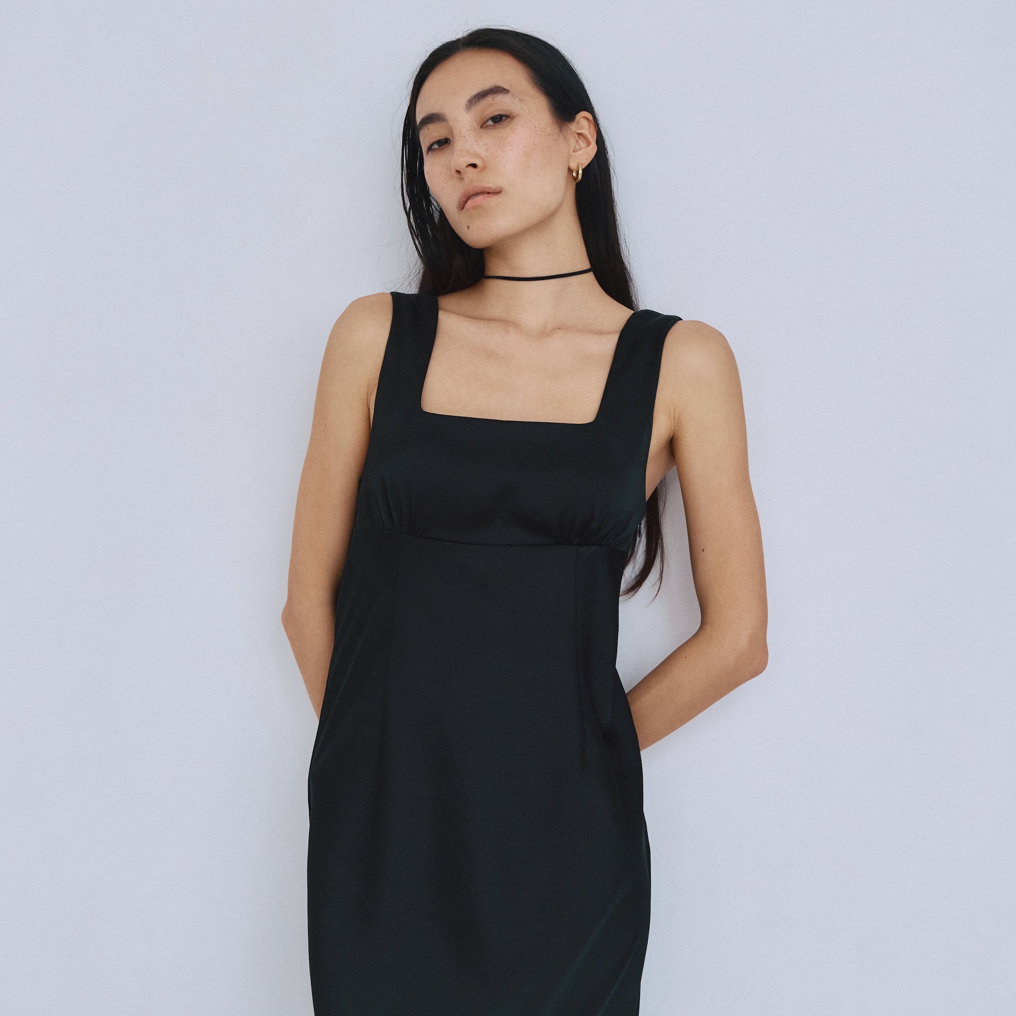 Satinマーメイドラインワンピース