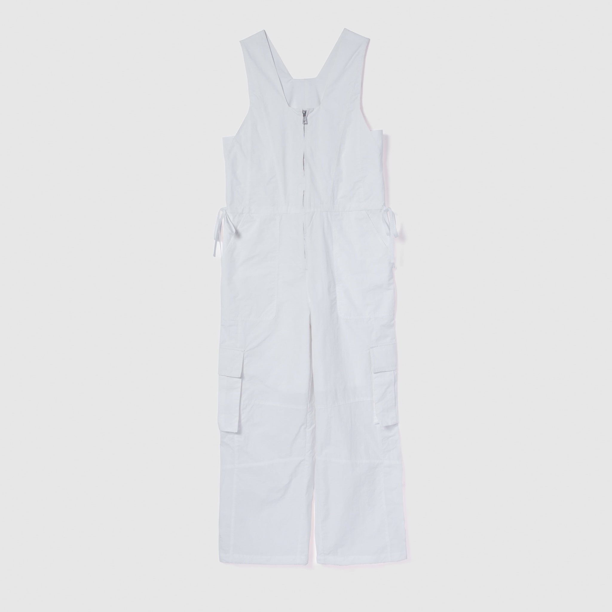 フロントZipナイロンサロペット