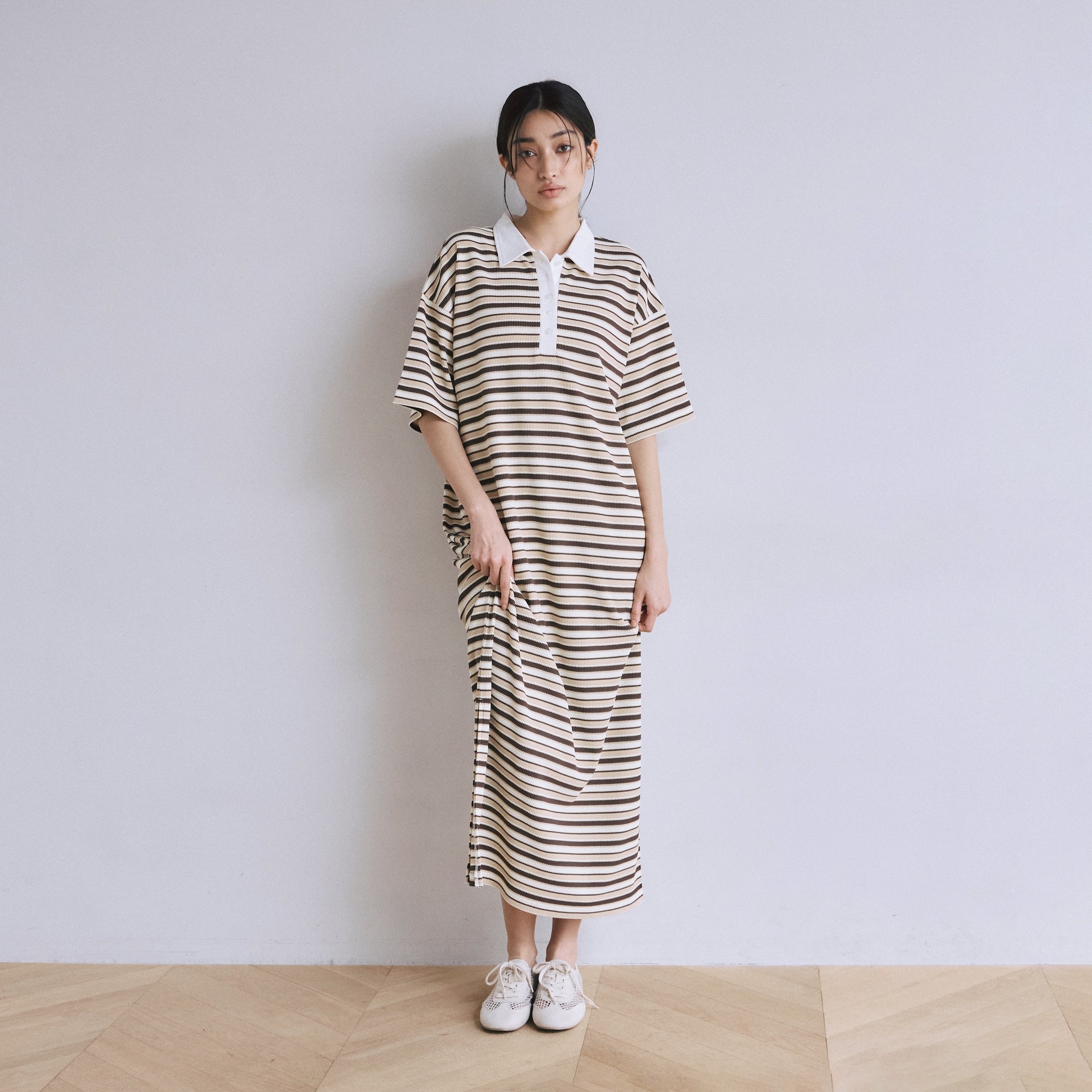 ワッフルボーダーPOLOワンピース