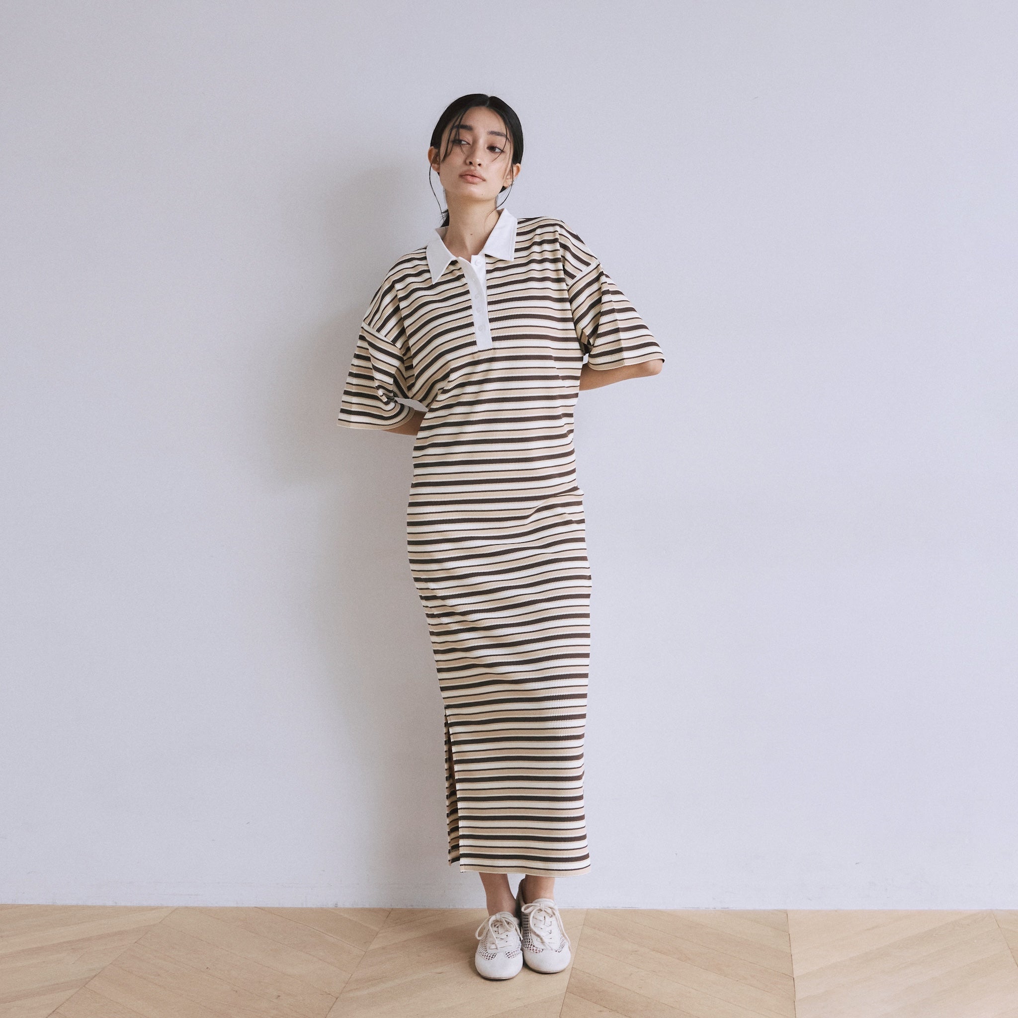 ワッフルボーダーPOLOワンピース