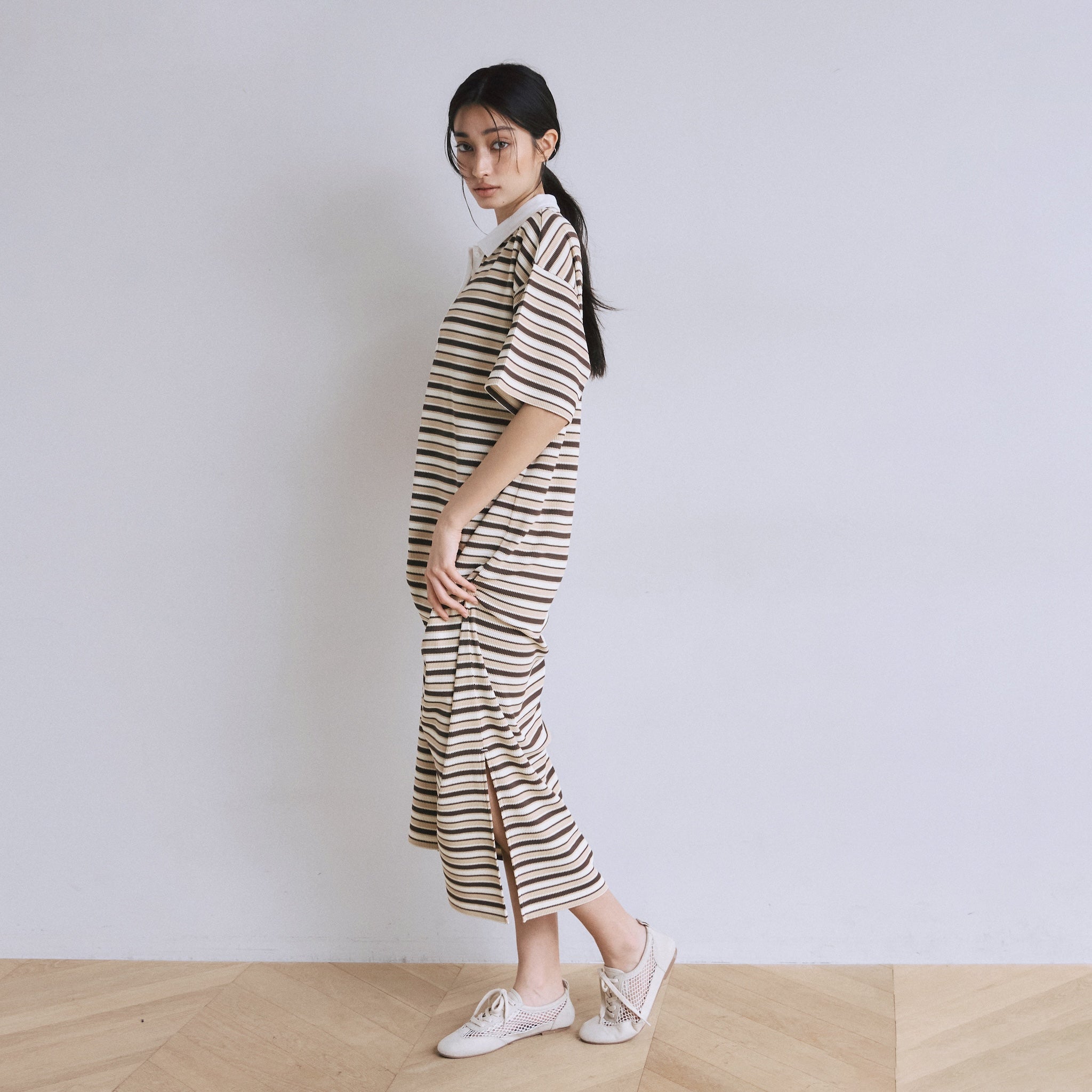 ワッフルボーダーPOLOワンピース