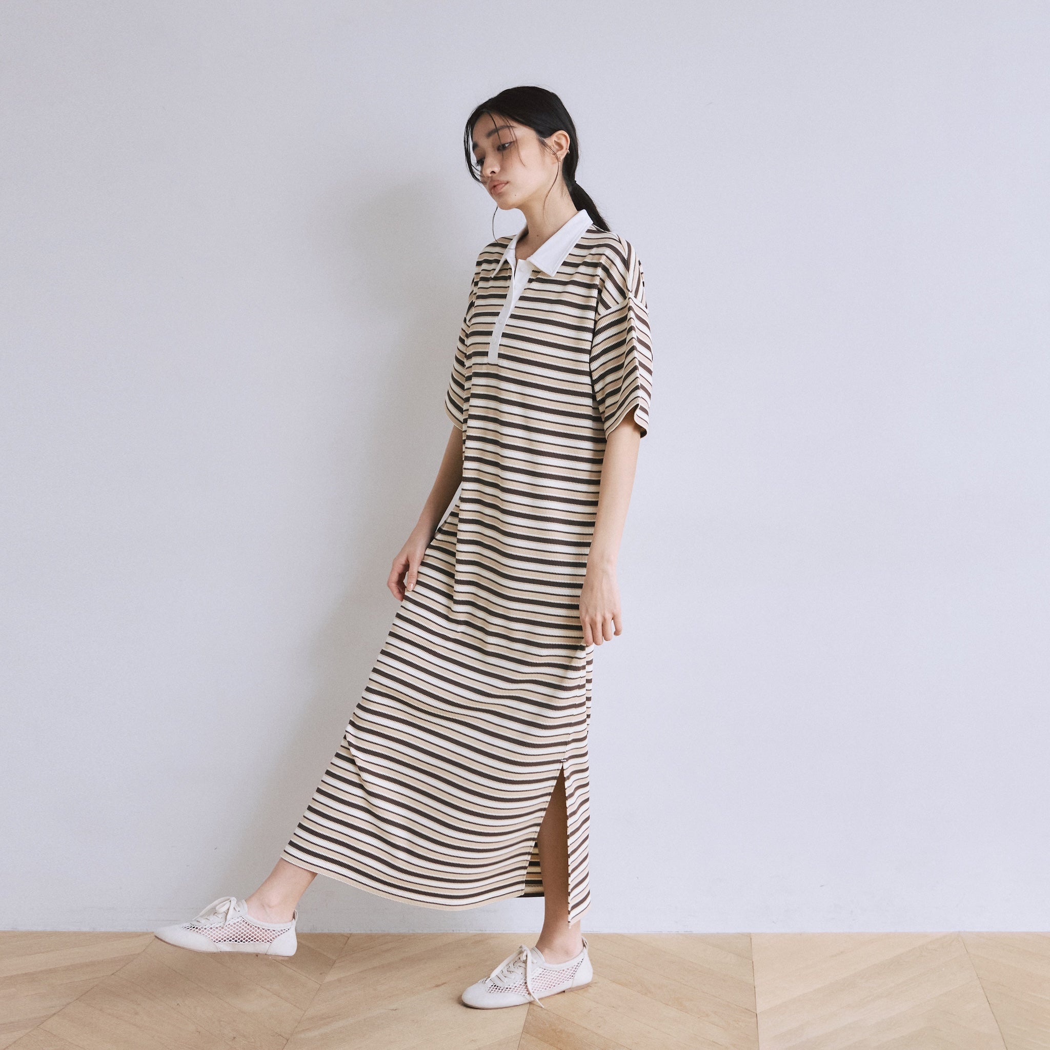 ワッフルボーダーPOLOワンピース