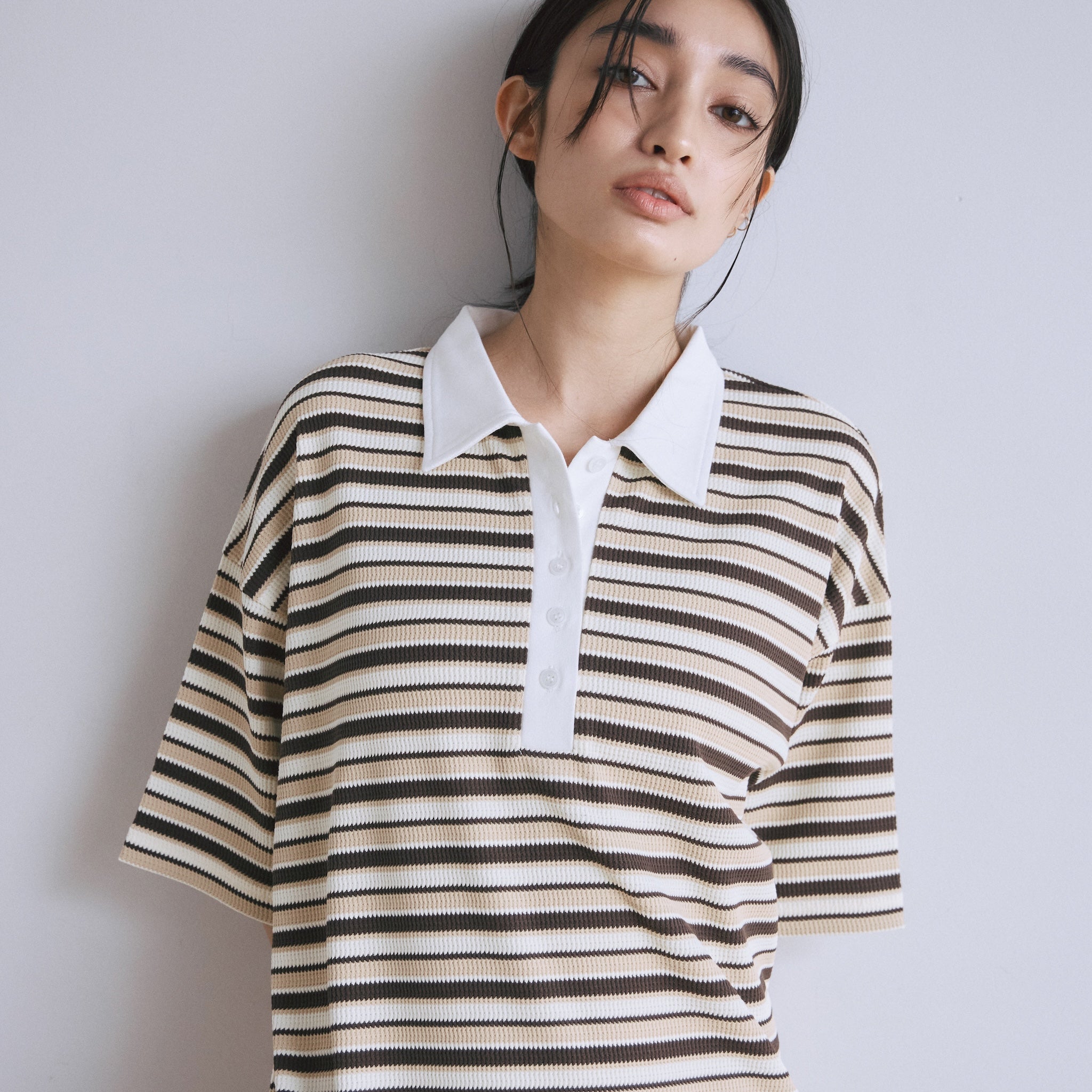 ワッフルボーダーPOLOワンピース