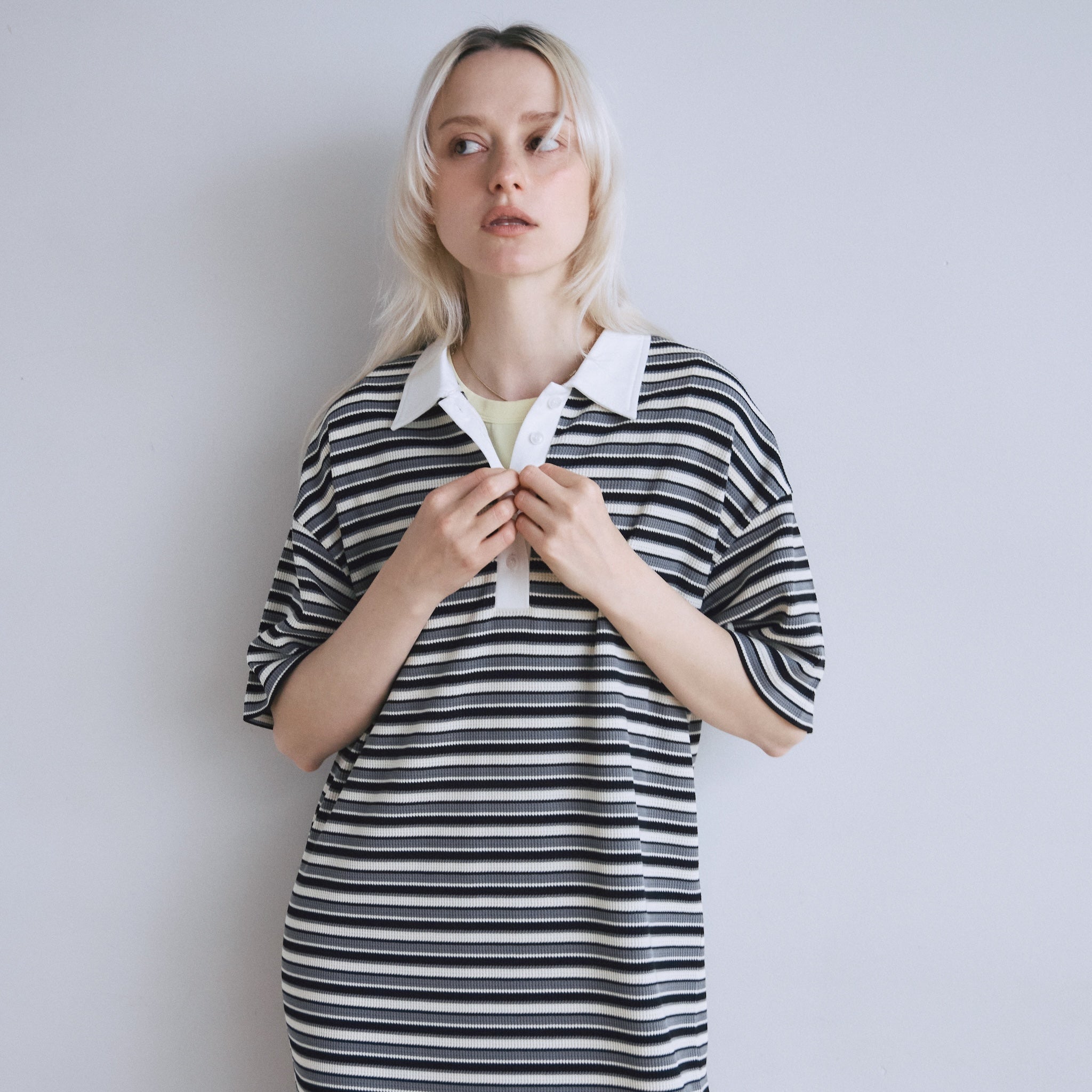 ワッフルボーダーPOLOワンピース