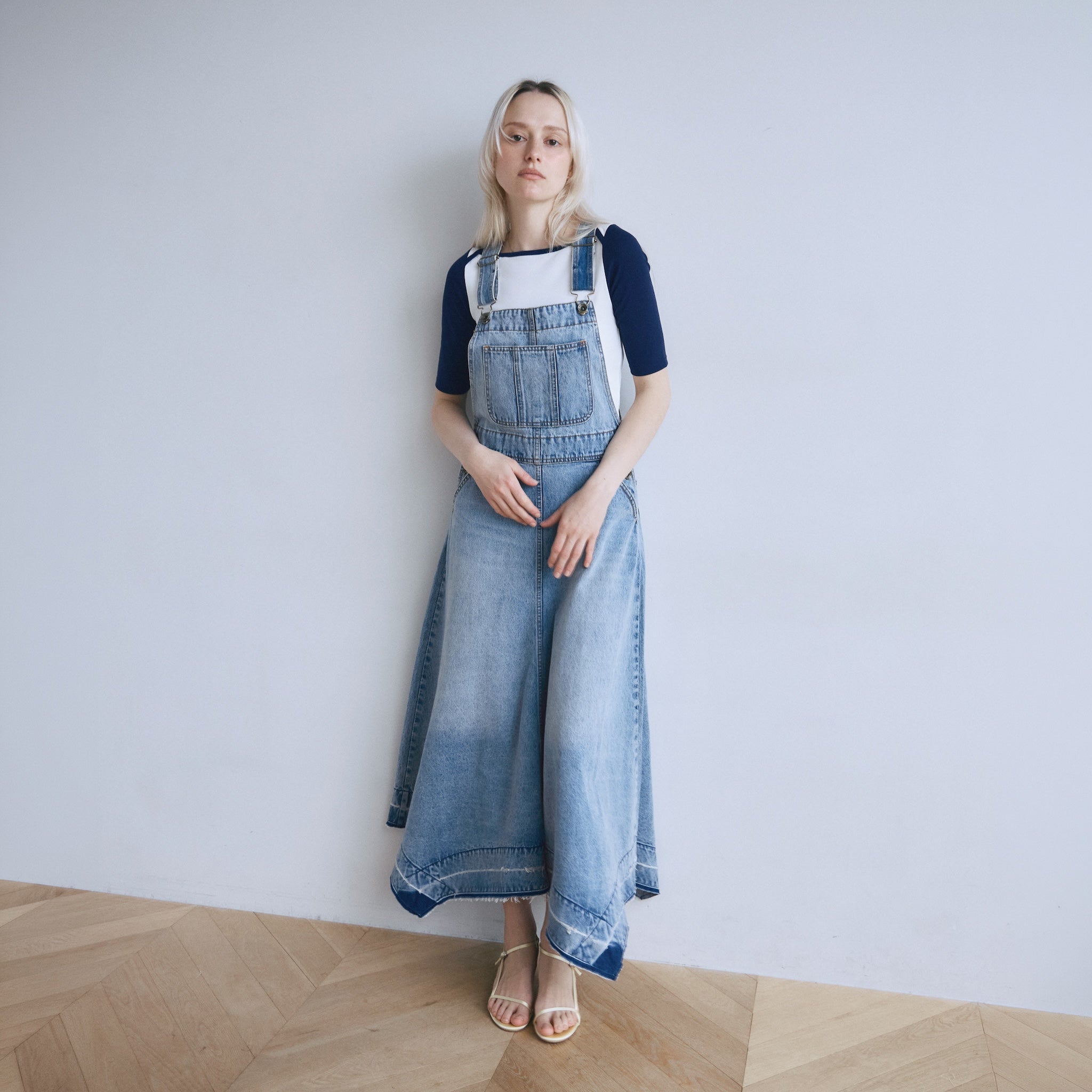 イレギュラーヘムDenimサロペットスカート