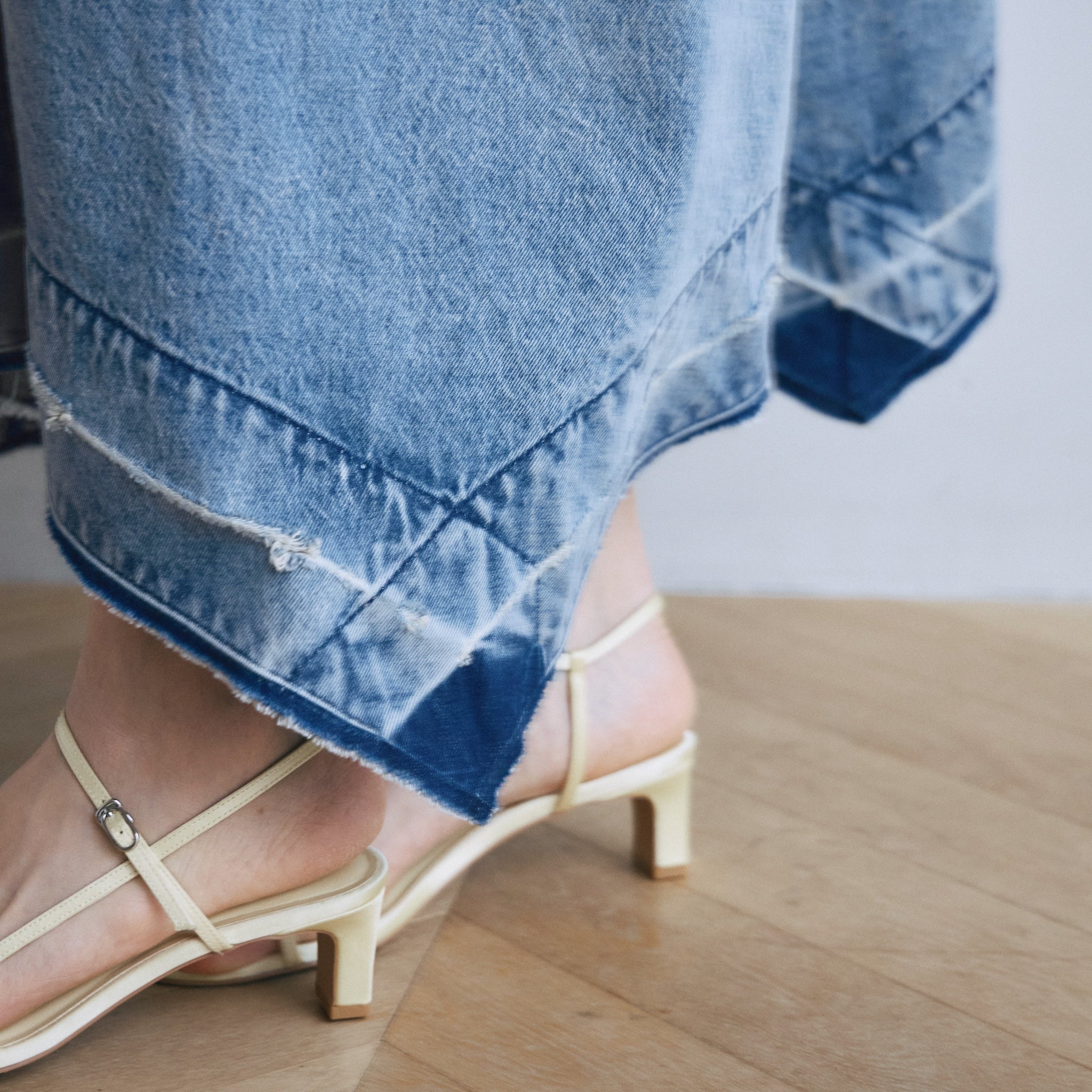 イレギュラーヘムDenimサロペットスカート