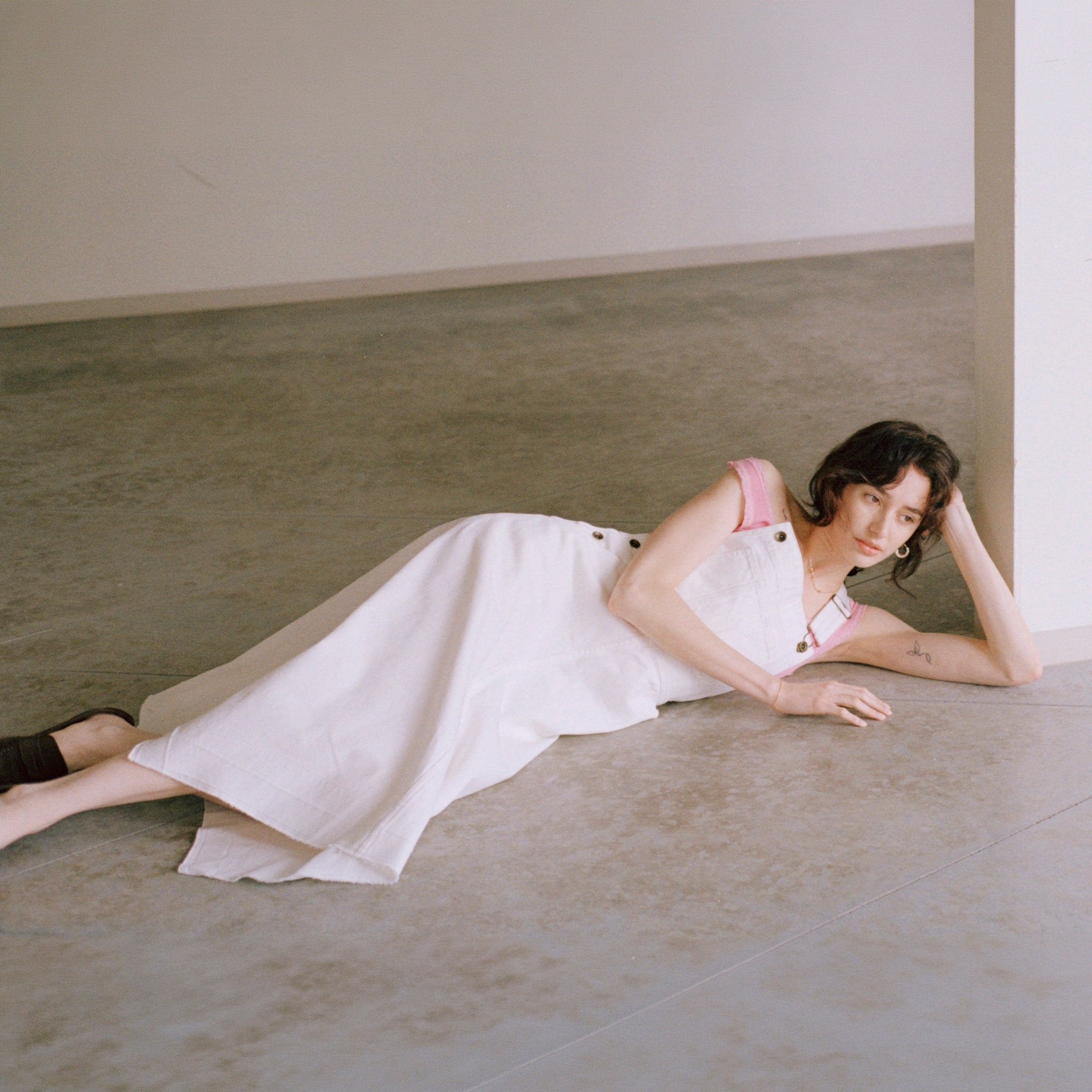 イレギュラーヘムDenimサロペットスカート