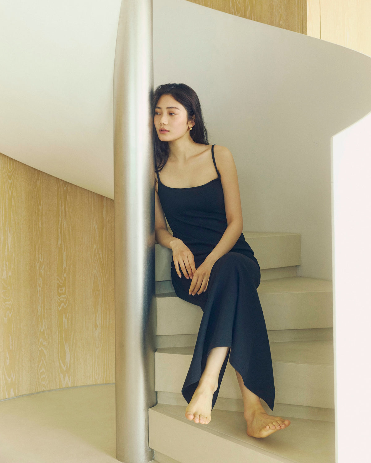 Mermaid-line cup-in cami dress
