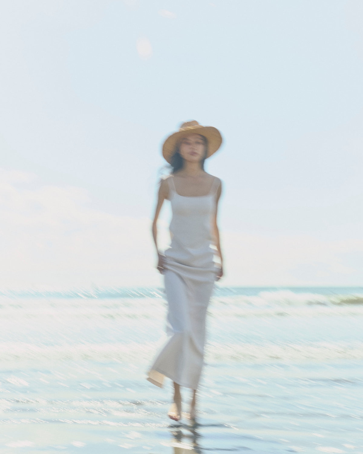 Mermaid-line cup-in cami dress