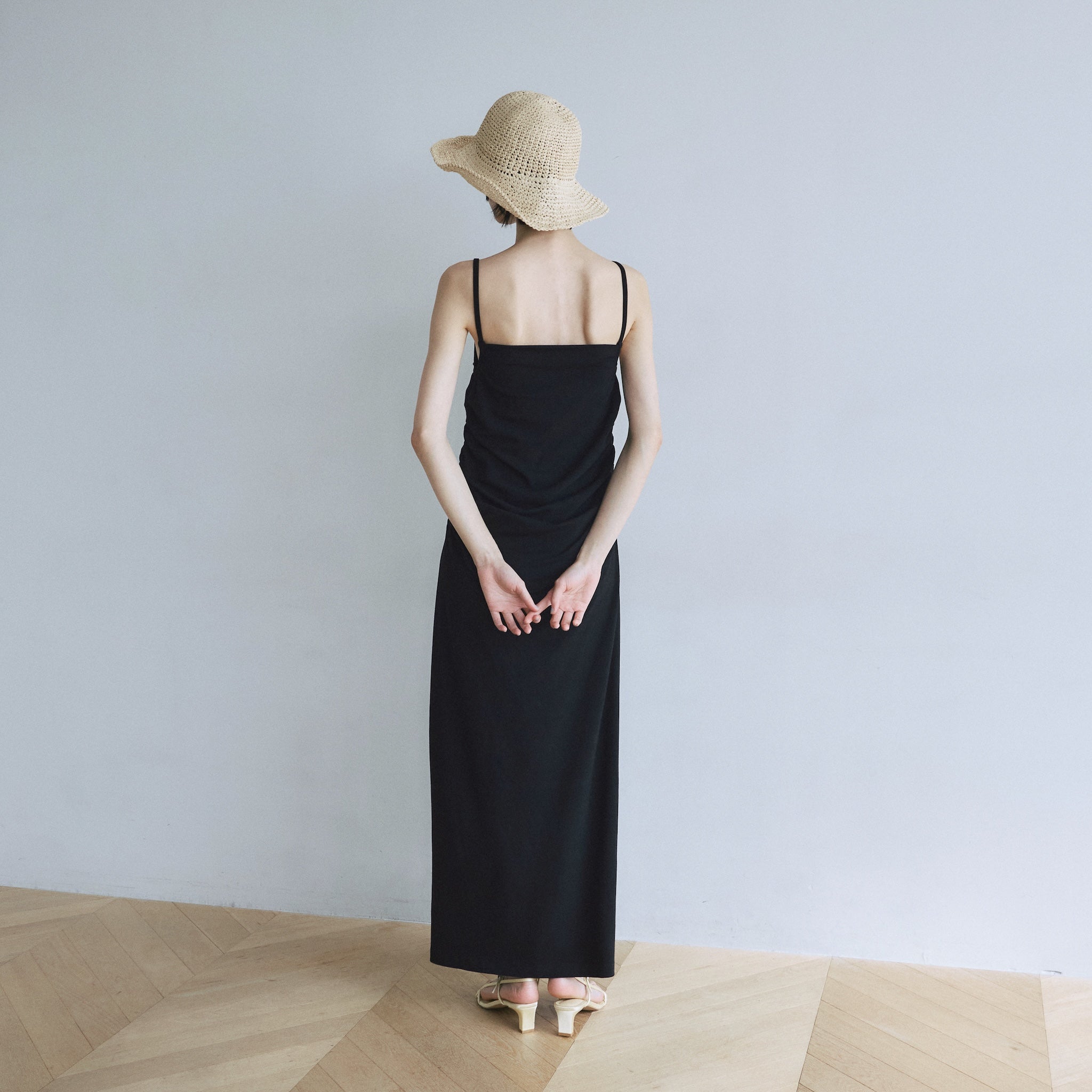 Draped gathered cami dress