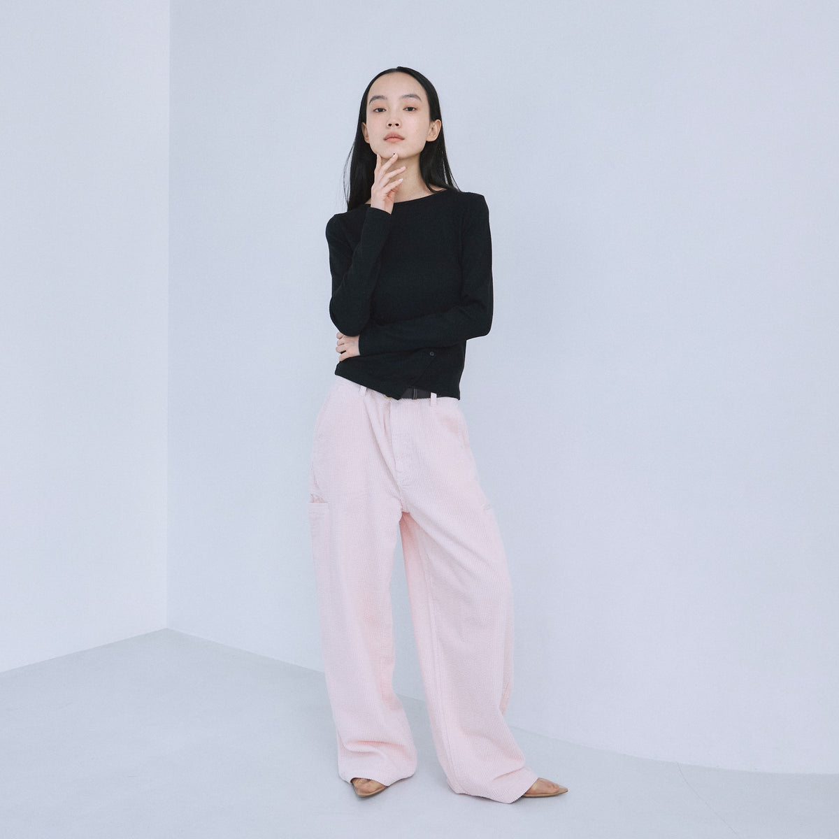 Leg pocket corduroy pants