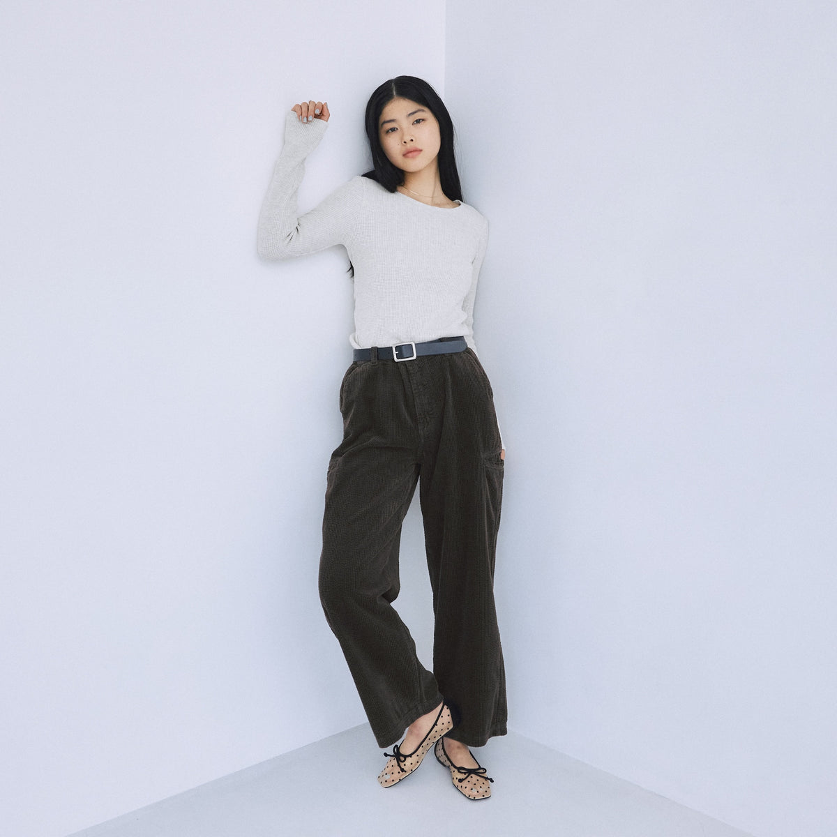 Leg pocket corduroy pants