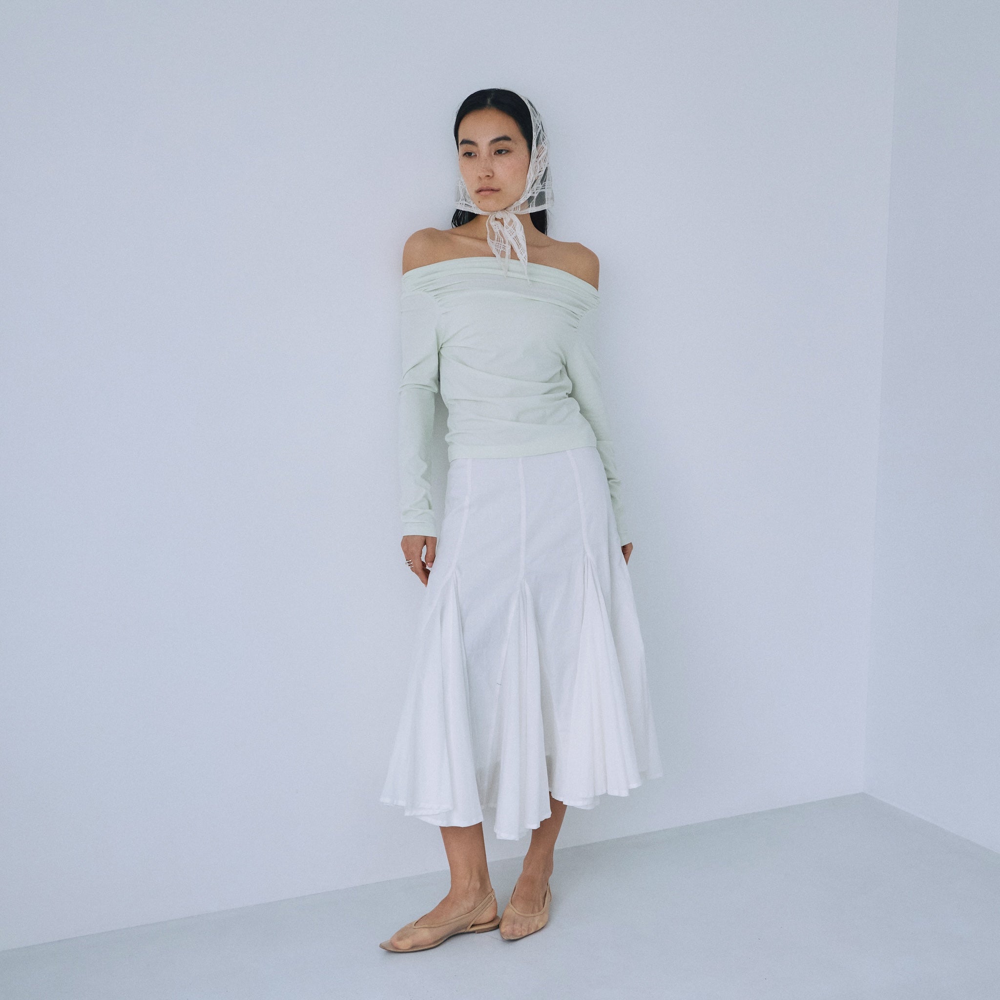 C/voileフレアミディスカート