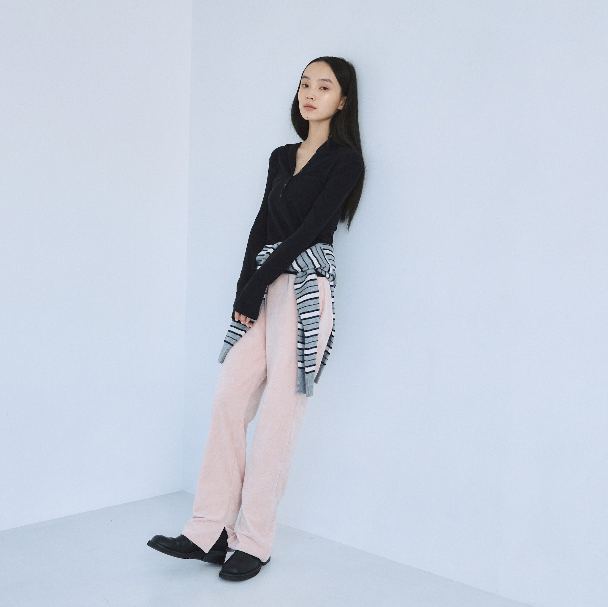 Corduroy Stretch Straight Pants